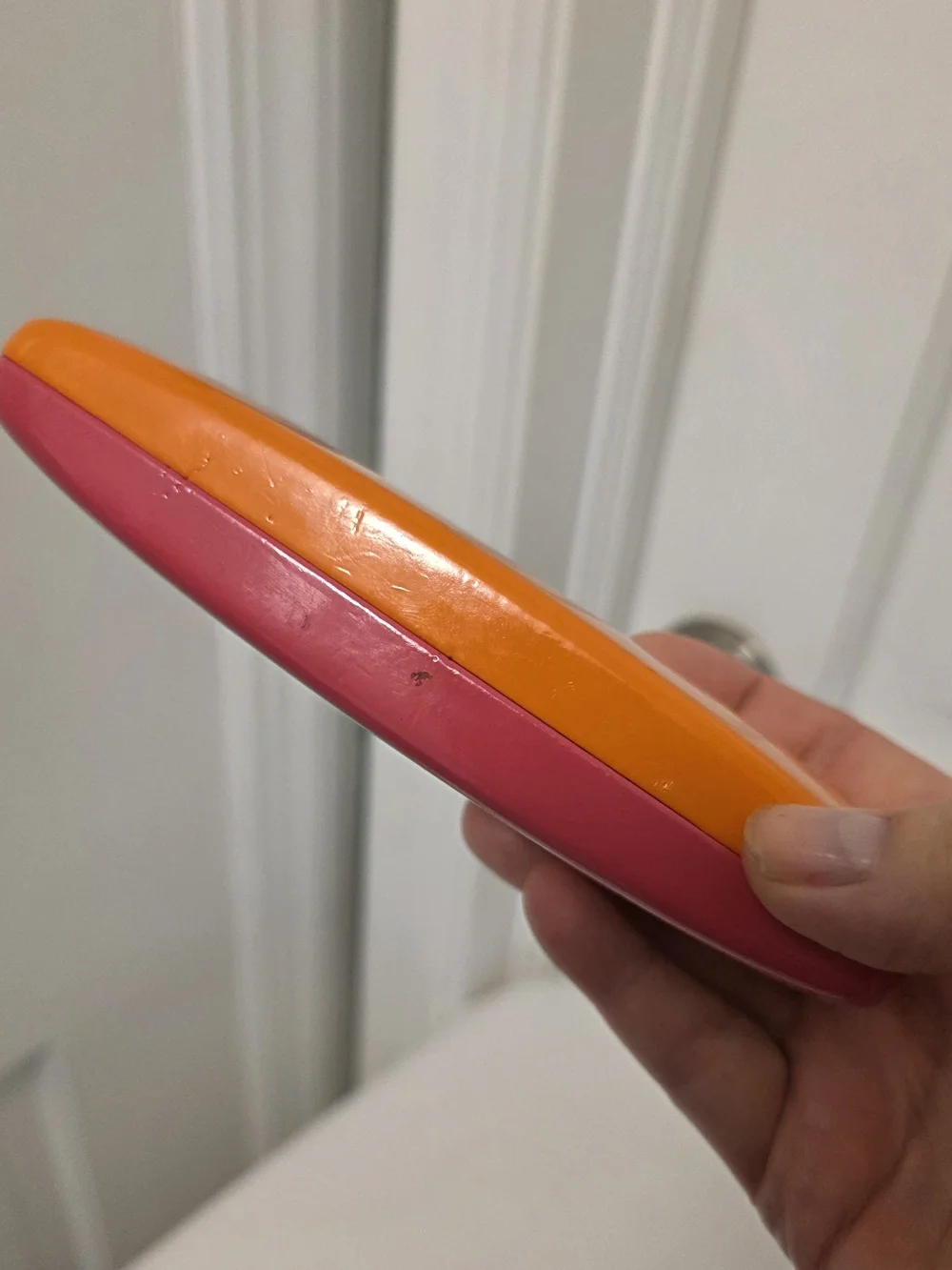 Kate Spade Pink and Orange Hard Shell Eye Glass Case with Goldtone Logo